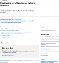 Healthcare for UK nationals living in the Slovenia [Updated 31st December 2020]